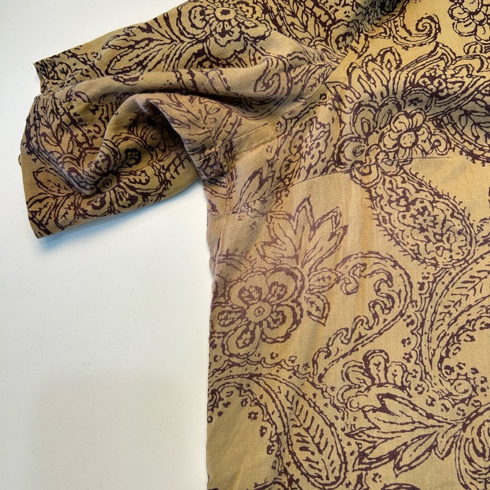 Ralph Lauren Tan and Brown Paisley Button-Down Shirt - Picture 10 of 10